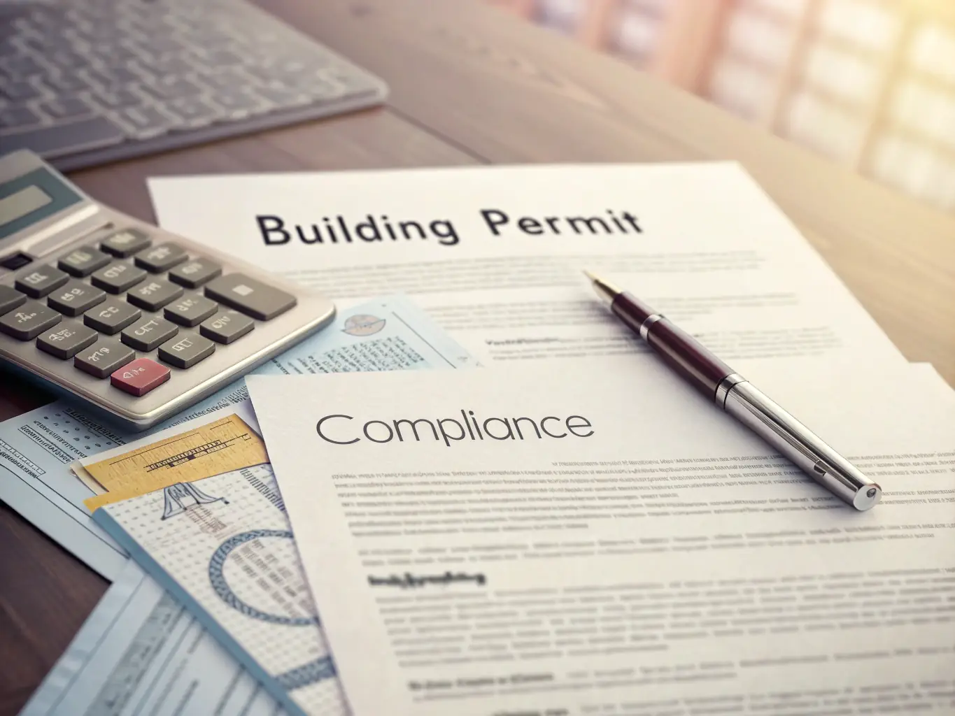 A digital rendering of a permit-ready plan set, highlighting the clarity and detail of the drawings. The rendering should look professional and easy to understand.